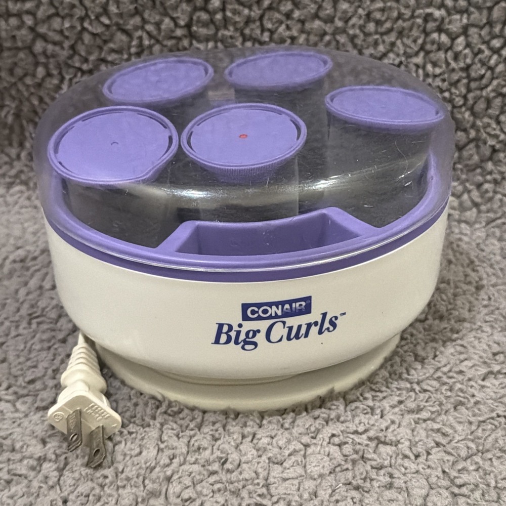 Conair Big Curls Dual Voltage Travel Compact TS6 5 Hot Roller Set Tested
